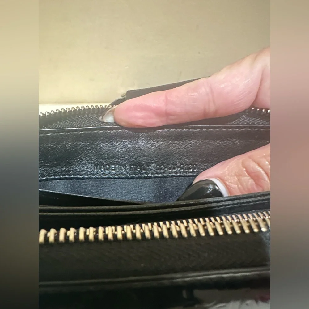 Dior Patent Black Trotter Long Zip Wallet